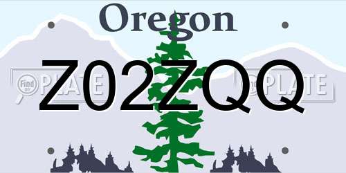 Z02ZQQ Oregon License Plate