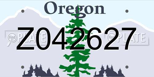 Z042627 Oregon License Plate