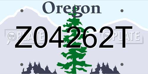 Z04262T Oregon License Plate