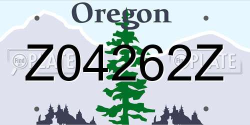 Z04262Z Oregon License Plate