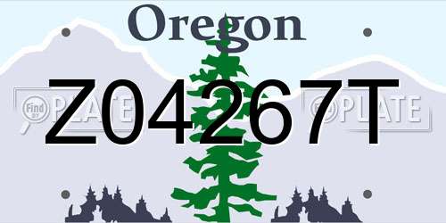 Z04267T Oregon License Plate