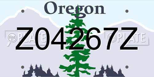 Z04267Z Oregon License Plate