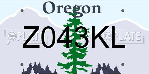 Z043KL Oregon License Plate