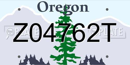Z04762T Oregon License Plate