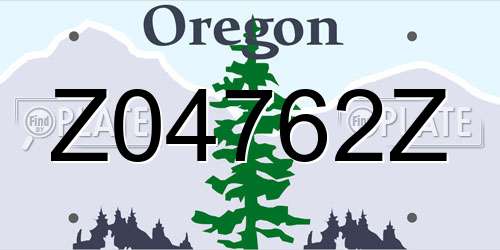Z04762Z Oregon License Plate