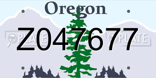 Z047677 Oregon License Plate
