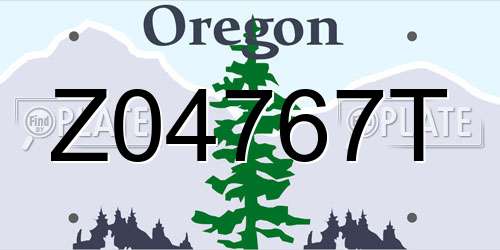 Z04767T Oregon License Plate