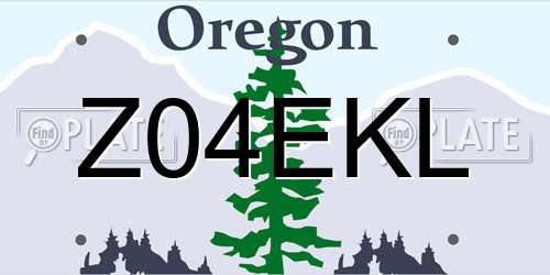 Z04EKL Oregon License Plate