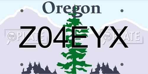 Z04EYX Oregon License Plate