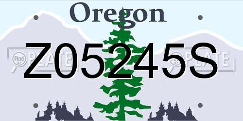 Z05245S Oregon License Plate