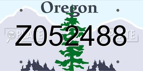 Z052488 Oregon License Plate