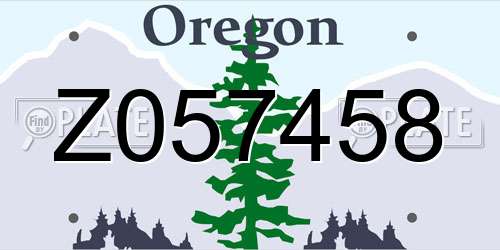 Z057458 Oregon License Plate