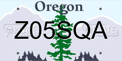 Z05SQA Oregon License Plate