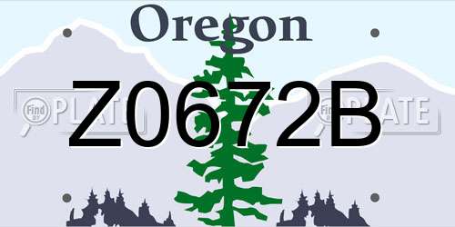 Z0672B Oregon License Plate