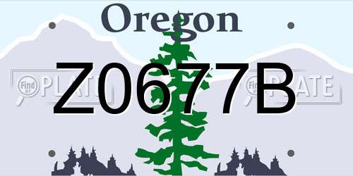 Z0677B Oregon License Plate