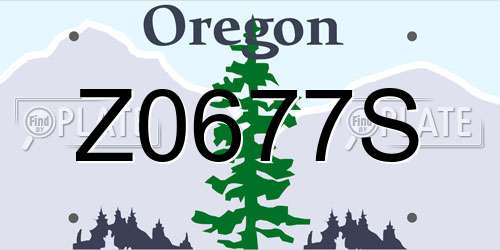 Z0677S Oregon License Plate