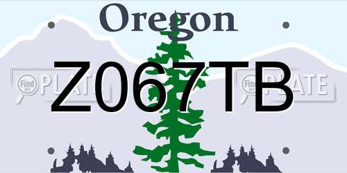 Z067TB Oregon License Plate