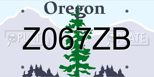 Z067ZB Oregon License Plate