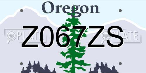 Z067ZS Oregon License Plate