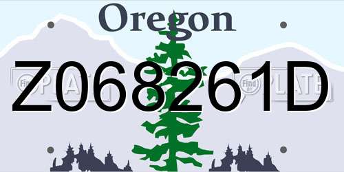 Z068261D Oregon License Plate