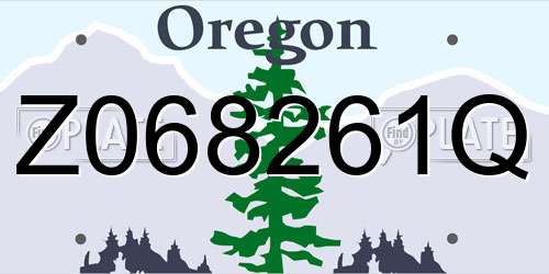 Z068261Q Oregon License Plate