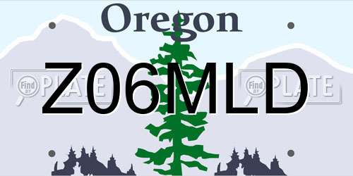 Z06MLD Oregon License Plate
