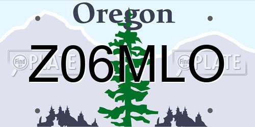 Z06MLO Oregon License Plate