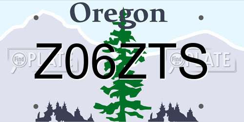 Z06ZTS Oregon License Plate