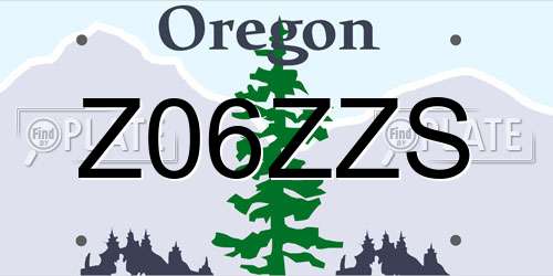 Z06ZZS Oregon License Plate