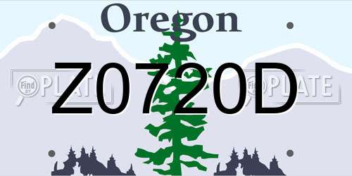 Z0720D Oregon License Plate