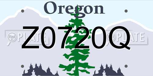 Z0720Q Oregon License Plate