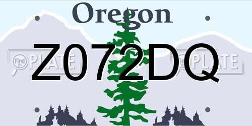 Z072DQ Oregon License Plate
