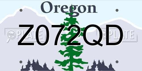 Z072QD Oregon License Plate