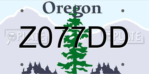 Z077DD Oregon License Plate