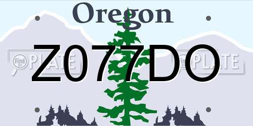 Z077DO Oregon License Plate