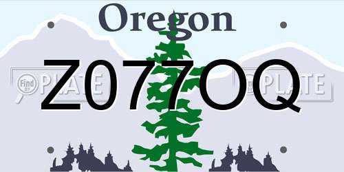 Z077OQ Oregon License Plate