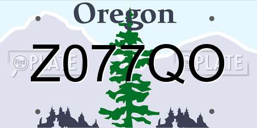 Z077QO Oregon License Plate