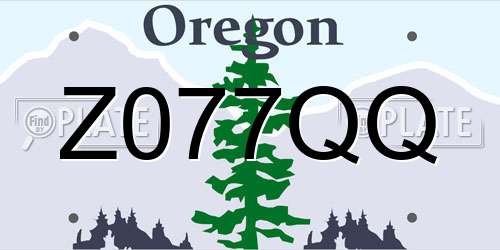 Z077QQ Oregon License Plate
