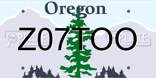 Z07TOO Oregon License Plate