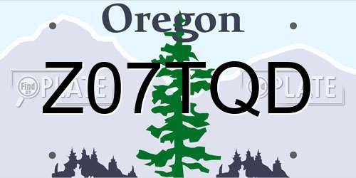 Z07TQD Oregon License Plate