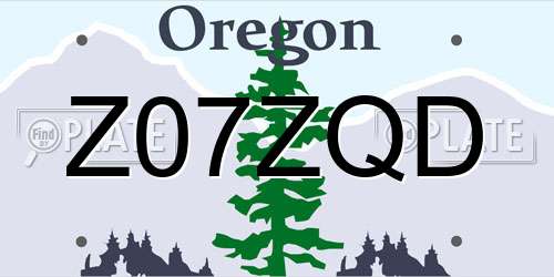 Z07ZQD Oregon License Plate