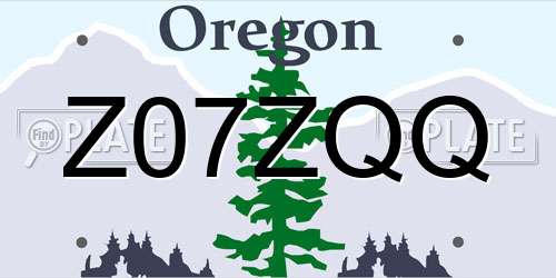 Z07ZQQ Oregon License Plate