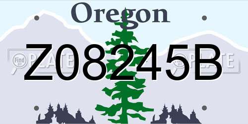 Z08245B Oregon License Plate