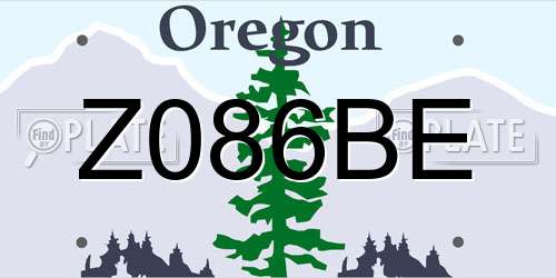 Z086BE Oregon License Plate