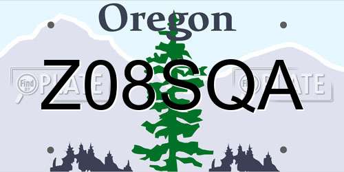 Z08SQA Oregon License Plate