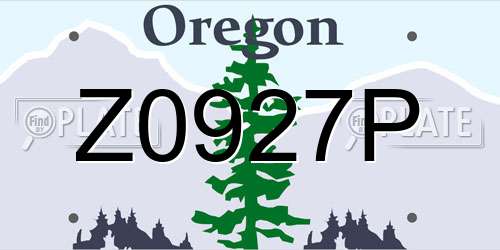 Z0927P Oregon License Plate