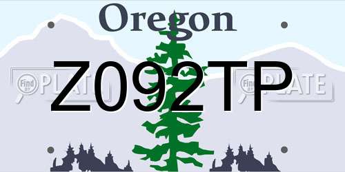 Z092TP Oregon License Plate