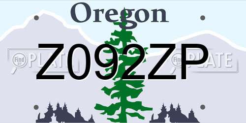 Z092ZP Oregon License Plate