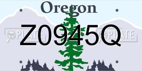 Z0945Q Oregon License Plate