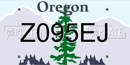 Z095EJ Oregon License Plate